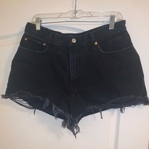 black distressed shorts